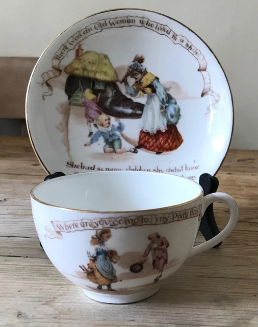 ANTIQUE ROYAL DOULTON Nursery Rhymes Cup And Saucer Savage Cooper