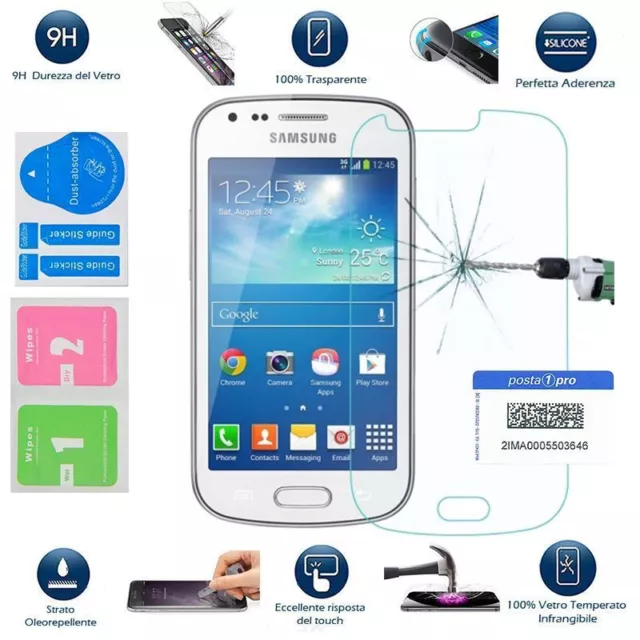 Samsung Galaxy Trend Plus S7580 Pellicola Vetro Temperato 9H Glass Anti Urto