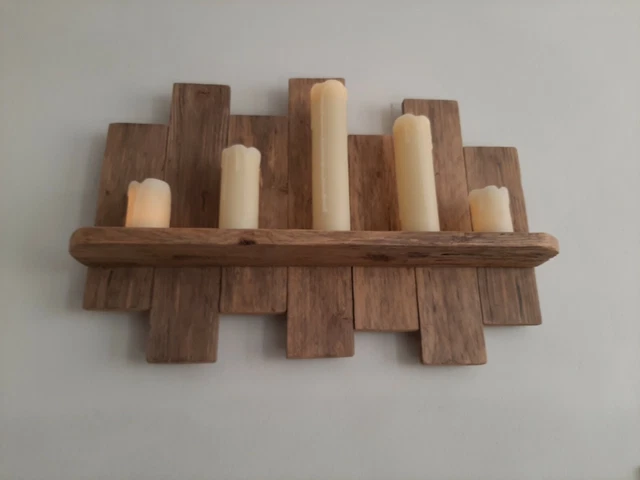 Reclaimed Pallet Wood Shelf Shabby Chic Natural Beeswax Finish