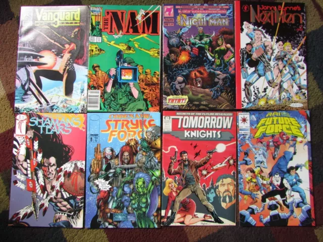 8 ass't comic books The Nam Night Man Next Men Shaman's Tears Stryke Force