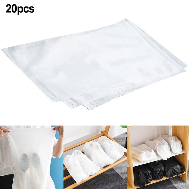 Pack 20 sacs à cordes de serrage pour chaussures anti-poussière organisateur d