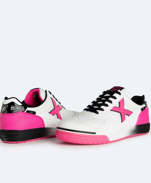 Chaussures de futsal en salle chaussures de salle Munich 382 Rose blanc G-3