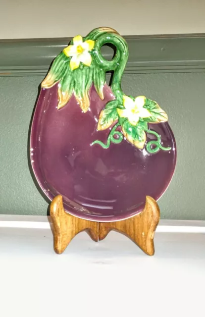 Fitz and Floyd Classics Eggplant Aubegine Vegetable Purple Plate 9” Hanging