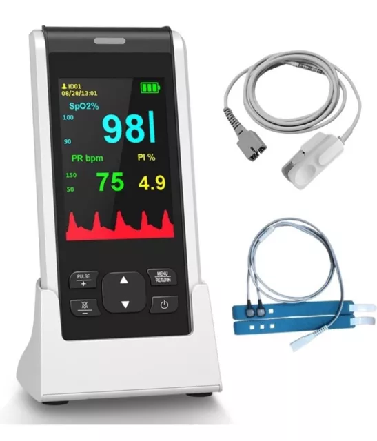 Handheld Pulse Oximeter Fingertip Blood Oxygen SpO2 Heart Rate Overnight Monitor