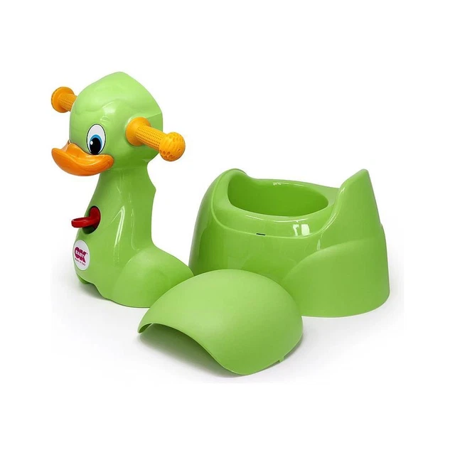 Vasino ergonomico con coperchio Okbaby QUACK Verde