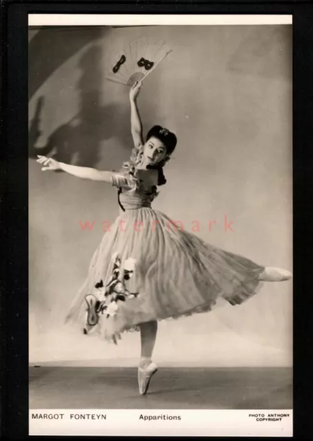 BALLET BALLERINA MARGOT FONTEYN "APPARATIONS" REAL PHOTO POSTCARD E20C - Dan22