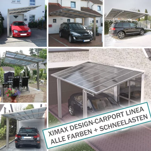 XIMAX Design-Carport Linea ALLE FARBEN + SCHNEELASTEN