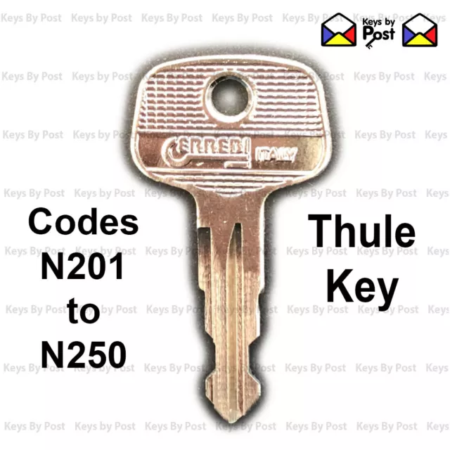 THULE KEY -  Codes N201 TO N250 (NEW SERIES) Bike Rack, Roof Box Roof Bar