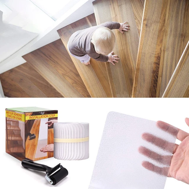 Rodillo antideslizante tira luminosa escalera PVEA escalón piso de madera transparente