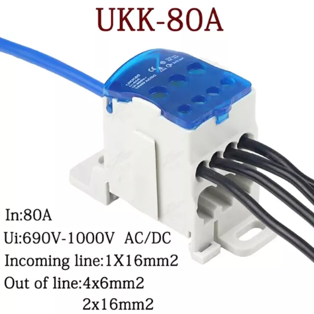 UKK80A Terminal Block Rail distribution Box Universal Electric Wire Conn.vio