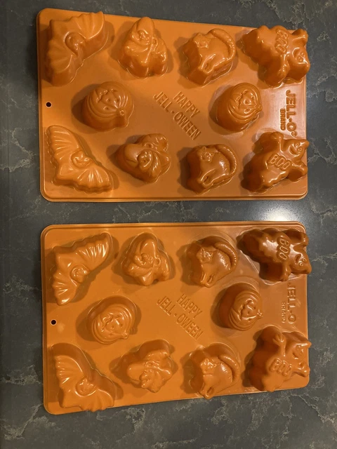 Moldes de Halloween de gelatina Jigglers (lote de 2) calabazas fantasmas murciélago gato