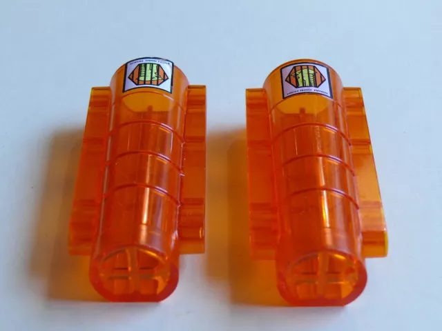 Lego 2 tubes spatiaux / 2 trans orange cylinder to capture alien 7699 7694 7697