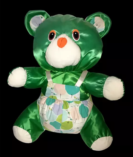 Vintage Emerald Green *Puffalump Teddy Bear LARGE 18" Plush Stuffed Animal RARE