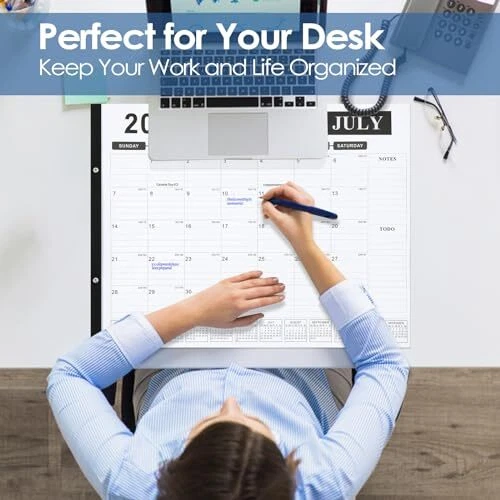 CALENDAR 2024-2025 DESK Calendar Large 22x17 From July 2024 to December