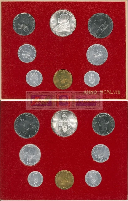 VATICANO - 1958 FDC (PIO XII Serie completa di 8 valori su cartoncino)