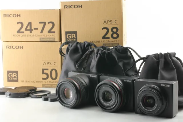 [MINT /Box] Ricoh GR A12 28mm f2.5 + S10 24-72mm f2.5 + A12 50mm f2.5 Lens JAPAN