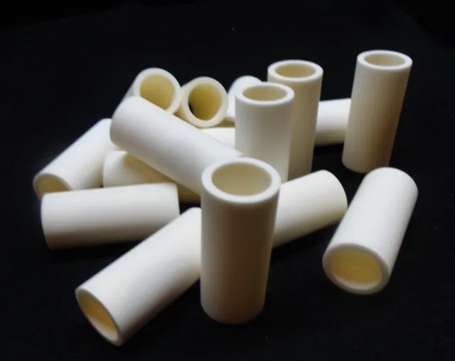 LOT OF TWO 1.000" OD x 2.225” LONG HIGH PURITY ALUMINA CERAMIC  BUSHING No.: 282