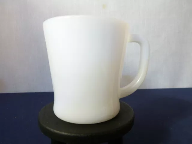 Vintage Fire King Oven Ware Coffee Mug Cup Off White Ivory Milk Glass D Handle