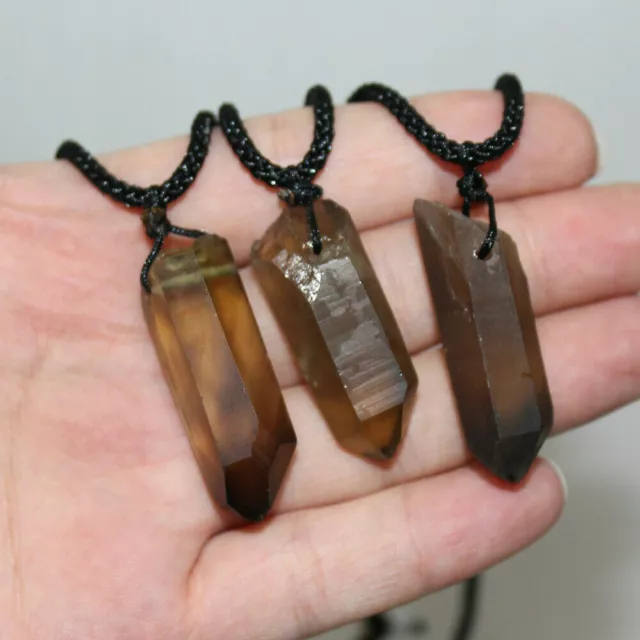 Natural Crystal Quartz Stone Pendulum Hexagonal Pendant Reiki Healing Necklace