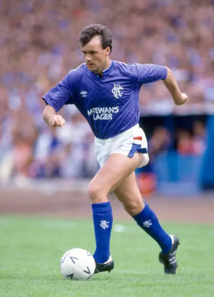 Davie Cooper of Glasgow Rangers in action, circa 1988. - Old Photo