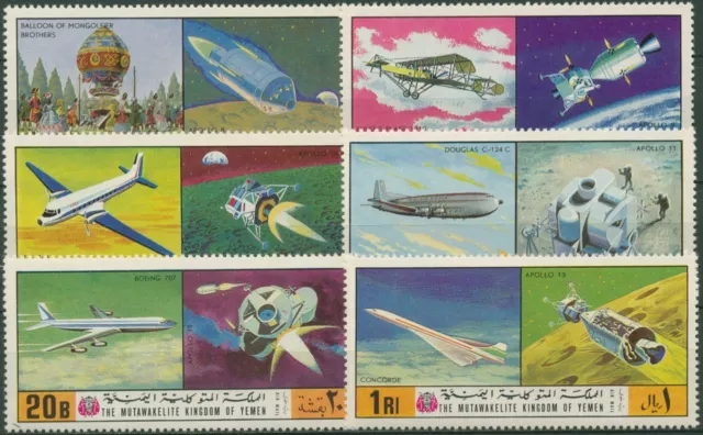 Jemen (Königreich) 1970 Luft- und Raumfahrt 1167/72 A postfrisch