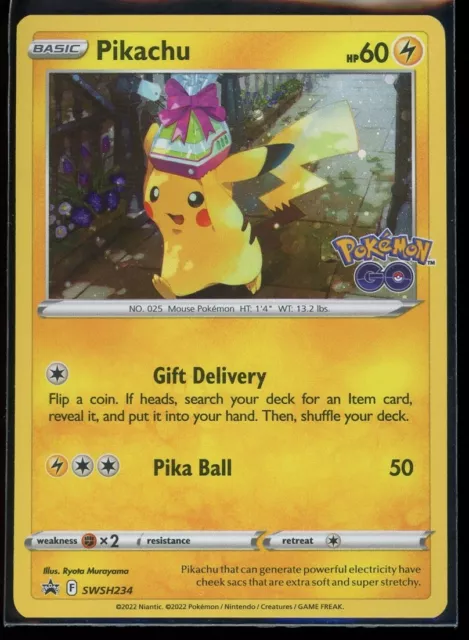 Pokemon Card Pikachu Pokemon GO SWSH234 Holo Black Star Promo English - NM