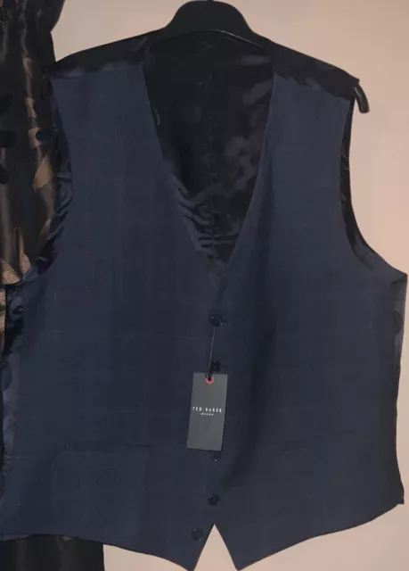 Mens Ted Baker navy berry waistcoat  size 46