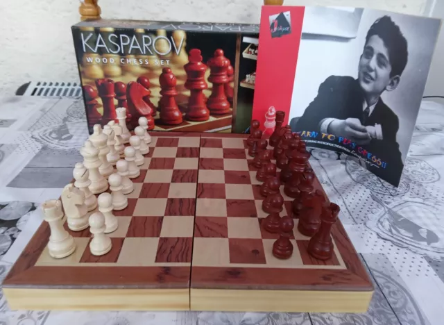 Garry Kasparov Wooden Chess Set and Wooden Board