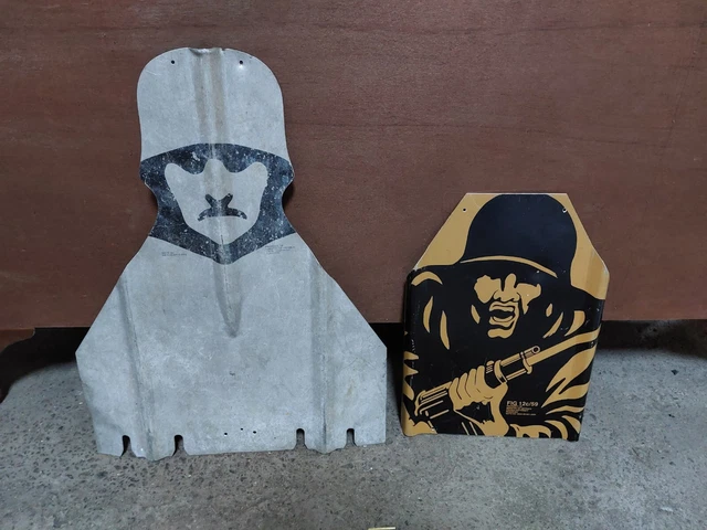 VINTAGE BRITISH MILITARY shooting range targets MOD NATO aluminium man ...