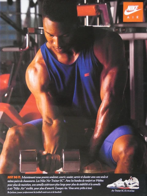 PUBLICITÉ DE PRESSE 1989 CHAUSSURE NIKE AIR TRAINER SC - musculation