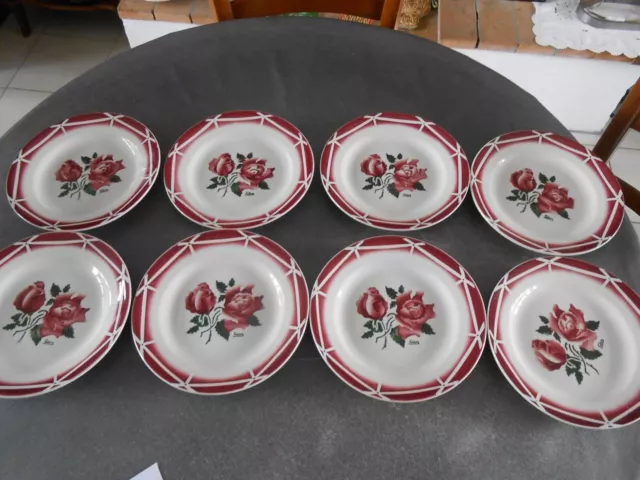 8 ASSIETTES A DESSERT DIGOIN § SARREGUEMINES modèle CIBON