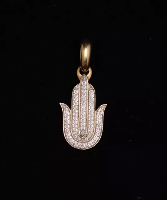 David Yurman 18K Solid Yellow Gold Diamond Hamsa Amulet Pendant