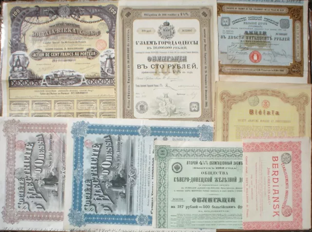 12 x Ukraine Stock Certificates uncancelled + coupons