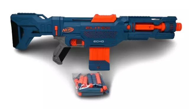 Nerf Elite 2.0 CS-10 Blaster mit 24 Nerf Darts und 10er Magazin Schulterstütze *