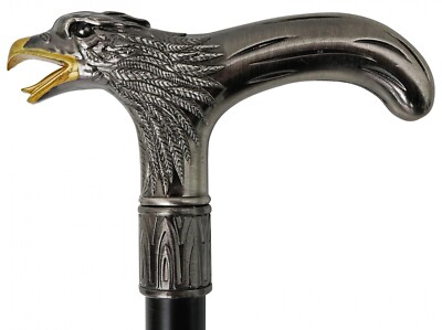 Aigle Laiton Nickle Vintage Designer Argent Aigle Poignée En Bois Canne Cadeau Canne 