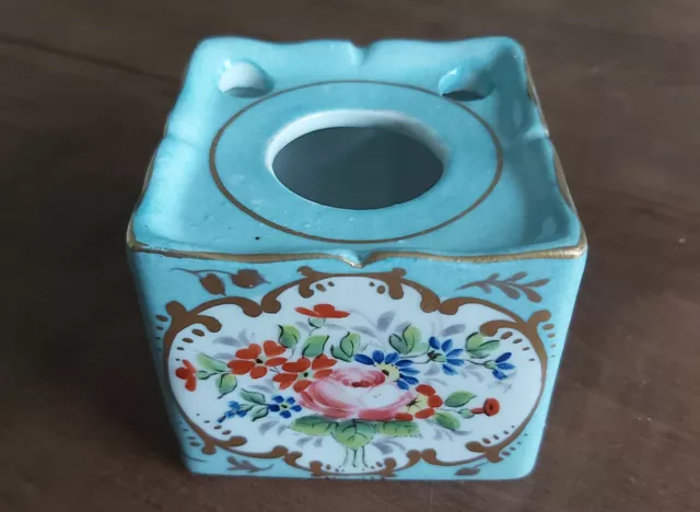 Ancien Encrier Porte Plume Et Porte Crayon En Porcelaine Fine De Niderviller