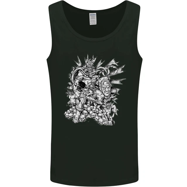 Inca Warrior Skull Gym Martial Arts MMA Axe Mens Vest Tank Top