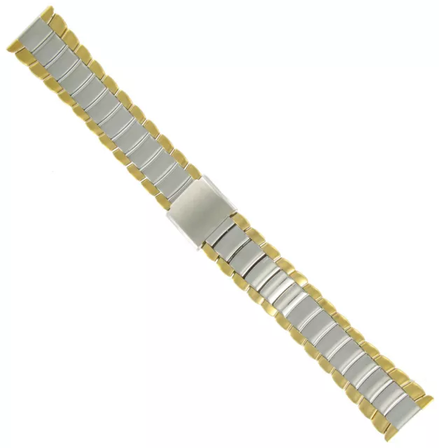 20mm Speidel Gold and Silver Tone Stainless Steel Straight End Watch Band 00