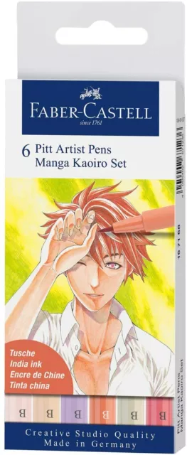 Faber-Castell 167168 - Tuschestift Pitt Artist Pen Manga Kaoiro, mit Pinselspitz