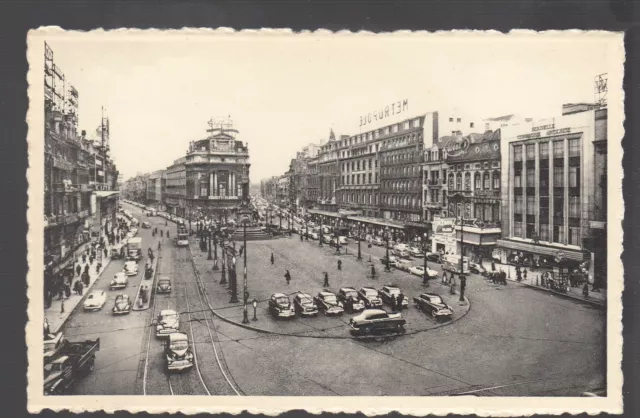 Cp - Bruxelles - Place De Brouckere - Carte Animee - Vieilles Voitures - Belgiqu