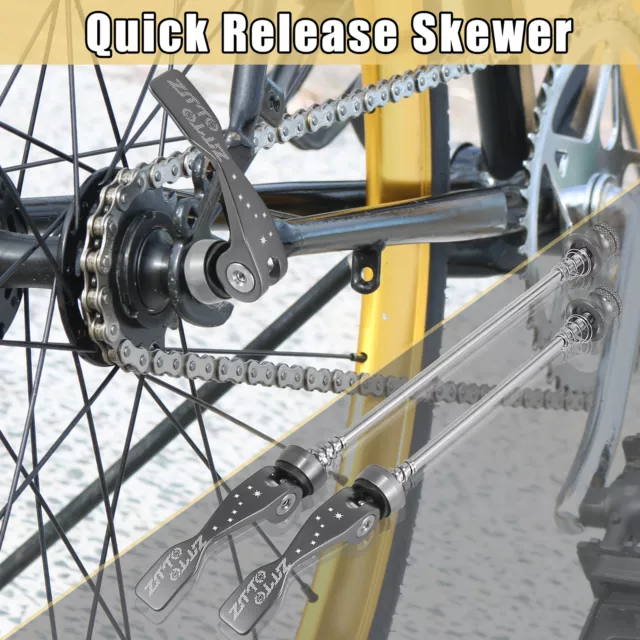2 Pack Front Bicycle Skewer Quick Release MTB Bike Rear Axle Wheel Hub Tool