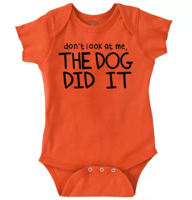 Dog Did It Funny Cute Pet Lover Outfit Gift Newborn Baby Boy Girl Infant Romper