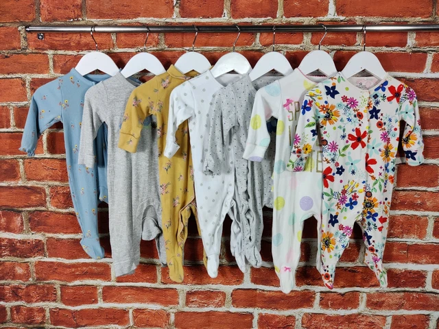 Baby Girls Bundle Age 3-6 Months M&S Next Sleepsuit Babygro Romper Floral 68Cm
