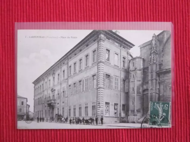 Cpa Written Stamp Carpentras Vaucluse Place Du Palais