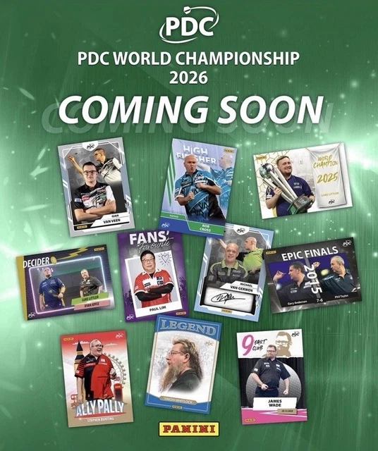 PANINI PDC WORLD Championship 2026 Premium Box Darts Trading Cards ...