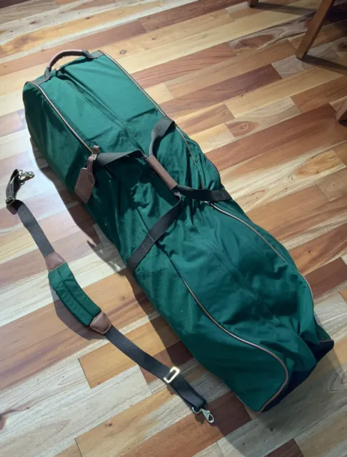 Vintage LL Bean Sportsman's Rolling Padded Travel Golf Club Bag Luggage Green