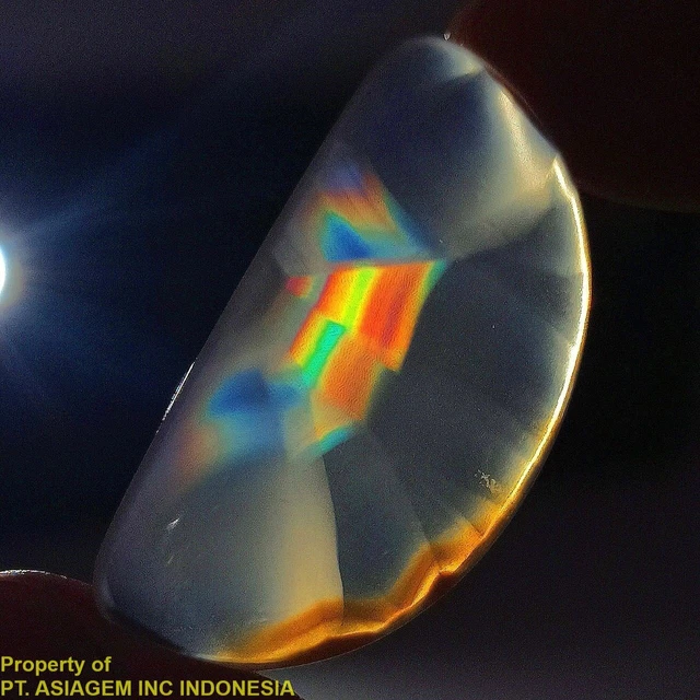 13ct 'A' Grade Rainbow IRIS AGATE ~Multi-Color Fire~ 1-of-a-kind ~100% Natural