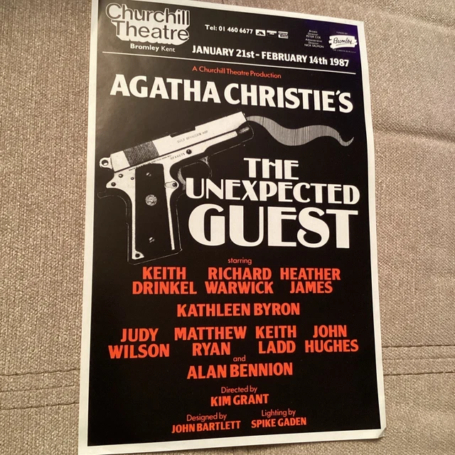 CHURCHILL THEATRE BROMLEY 1987 Flyer THE UNEXPECTED GUEST