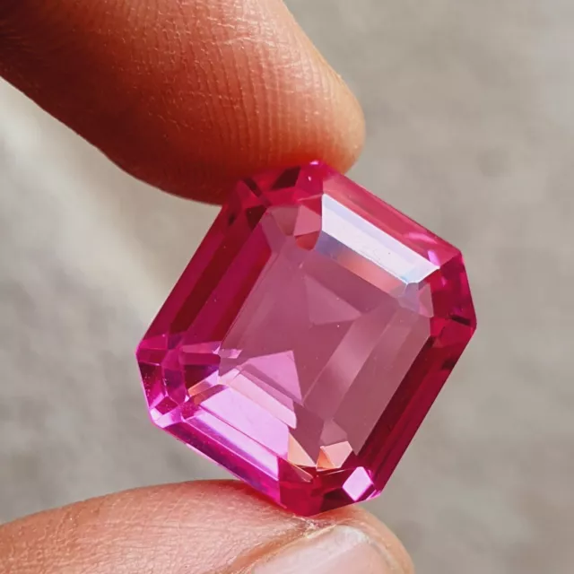 22 Ct Natural Mozambique Rich Pink Sapphire Radiant Cut Certified Loose Gem F874