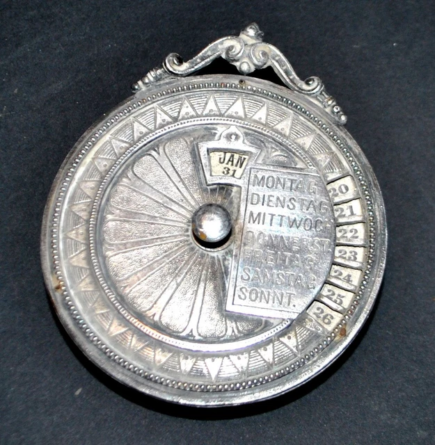 Éphéméride Perpétuel En Métal Noir - Horloge De Bureau Vintage